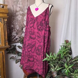 Torrid Nightfall Snake Print V-Neck Mini Dress Magenta Purple Plus Size 5